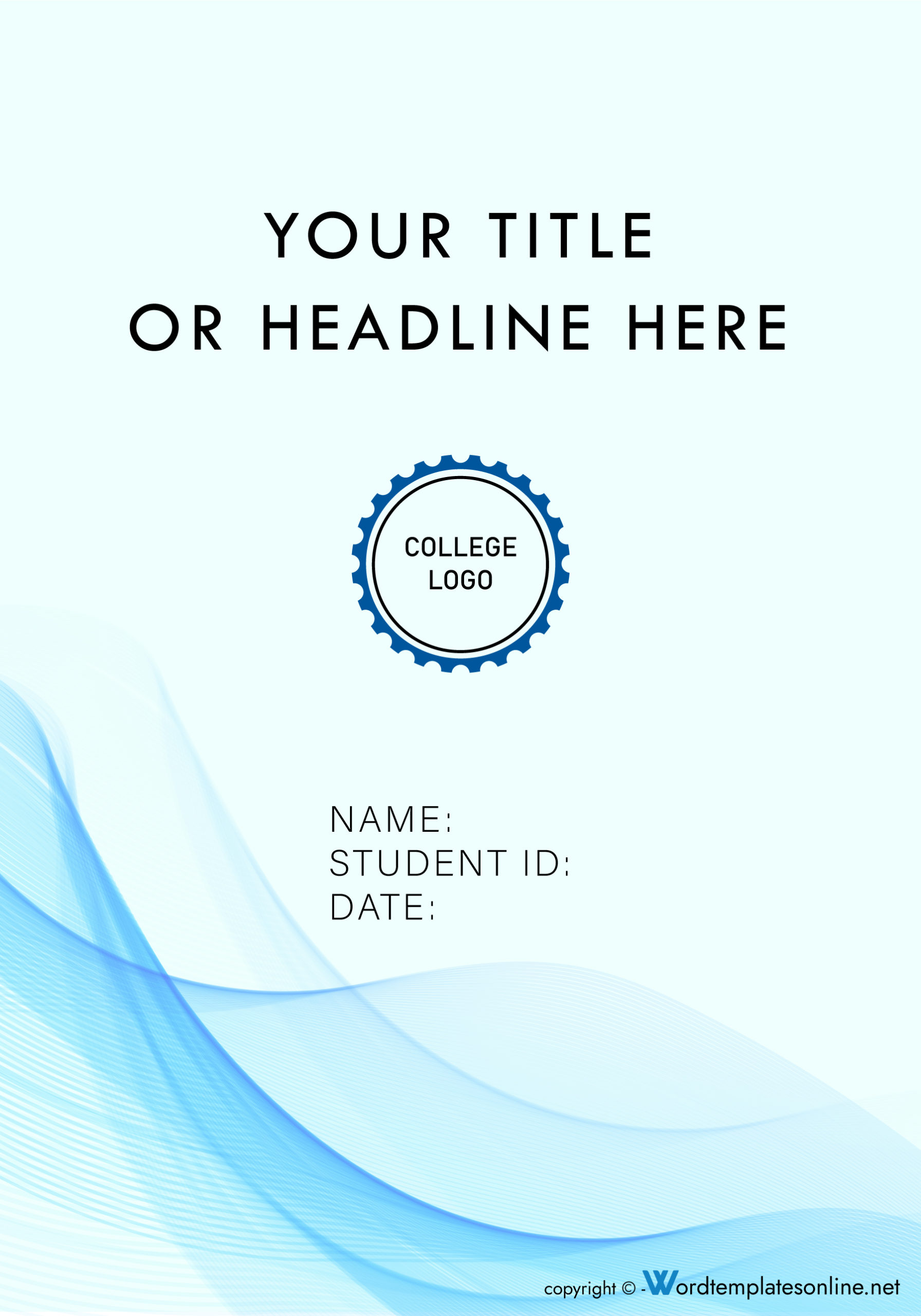 college assignment front page template word