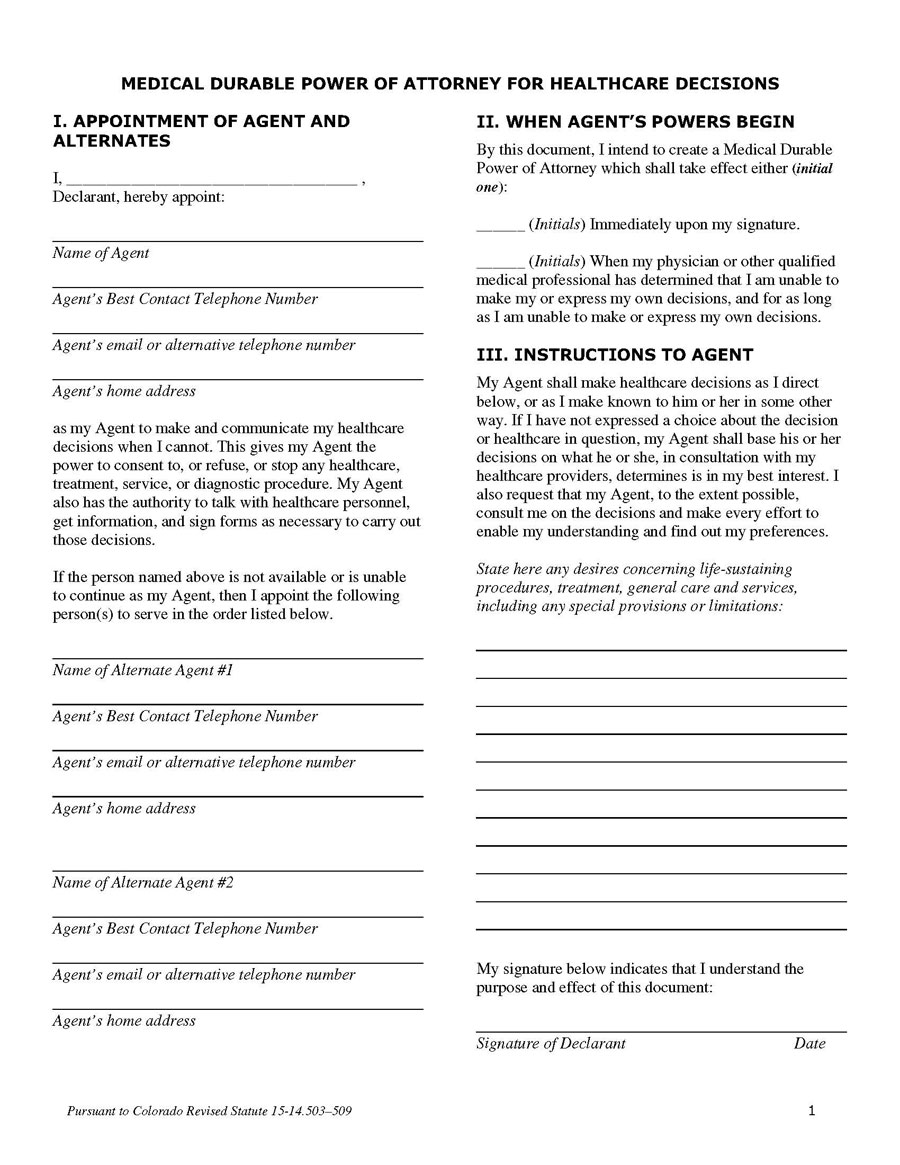 medical power attorney free doc