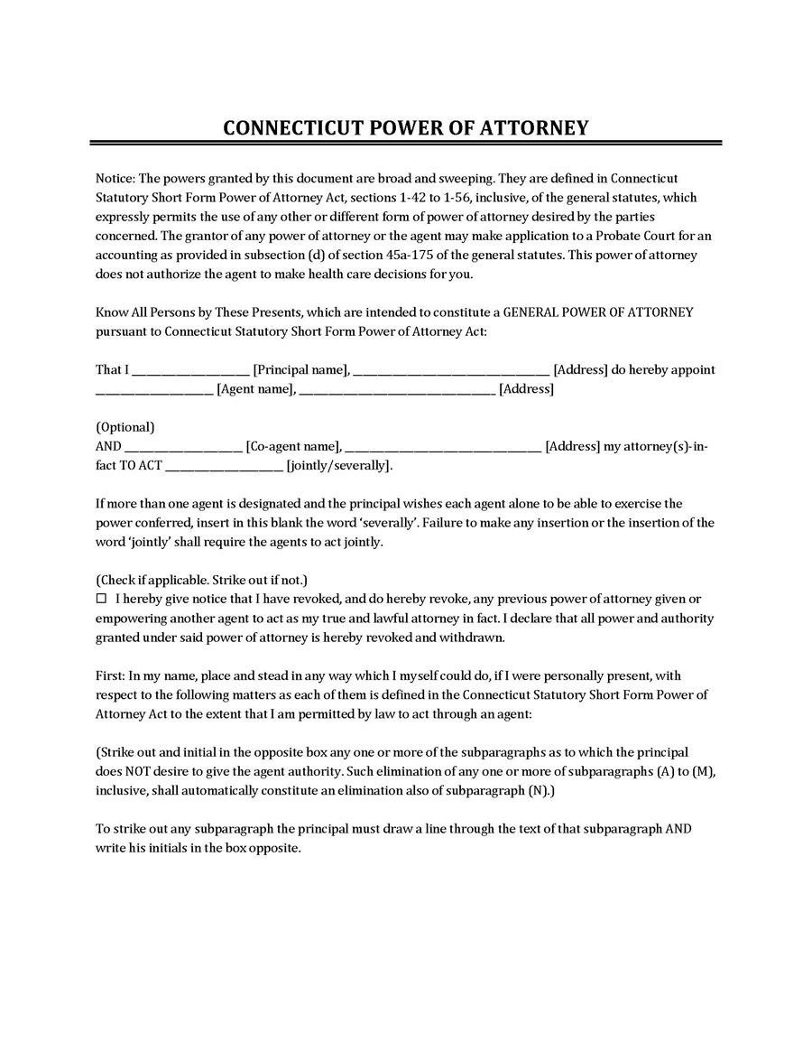  connecticut power of attorney form 2021
