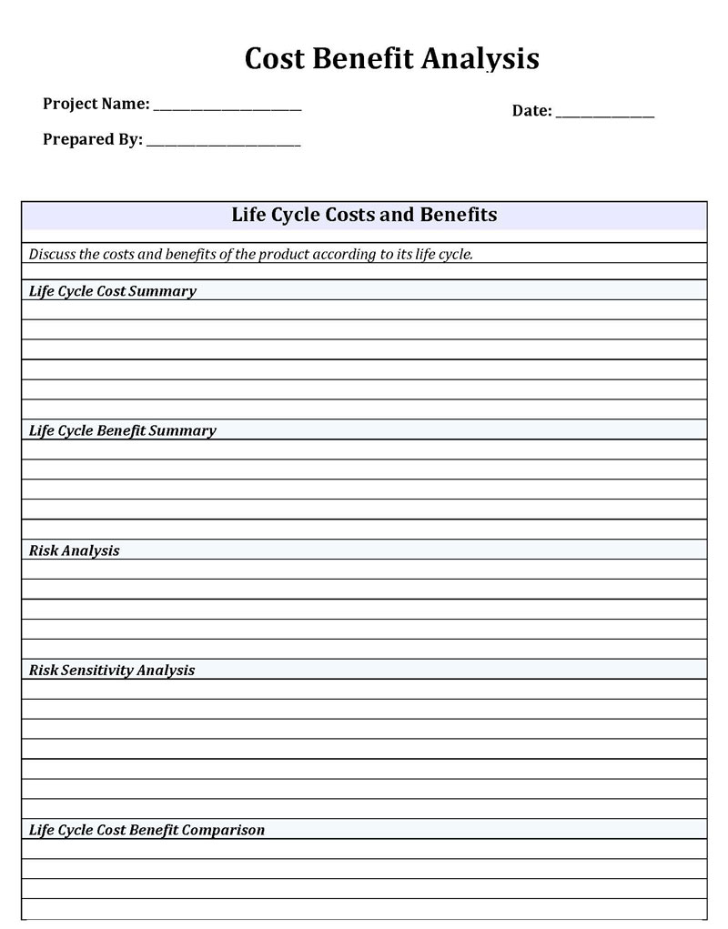 Excel Cost Benefit Analysis Template - Free Download 02