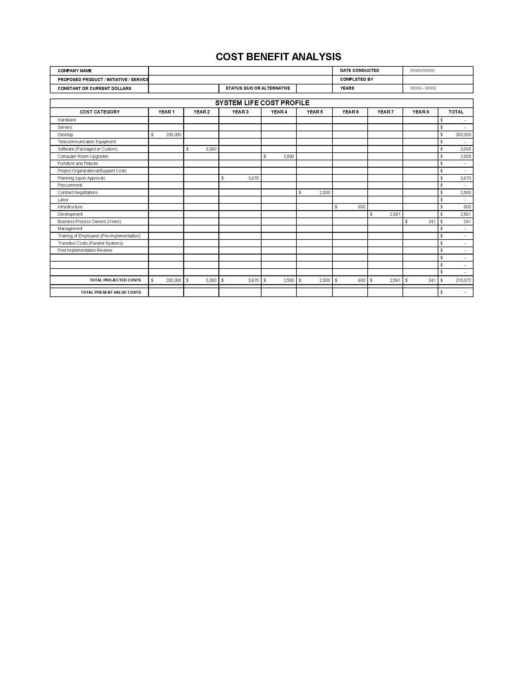 Excel Cost Benefit Analysis Template - Free Download 07
