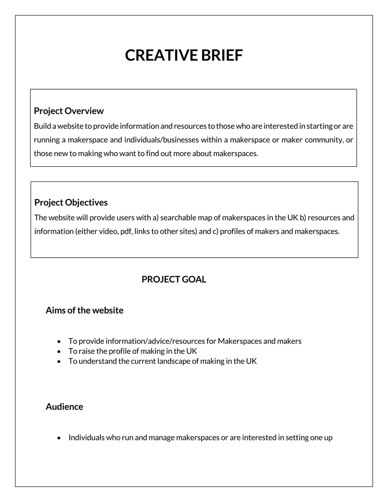 Free Downloadable Basic Creative Brief Template 05 for Word Document