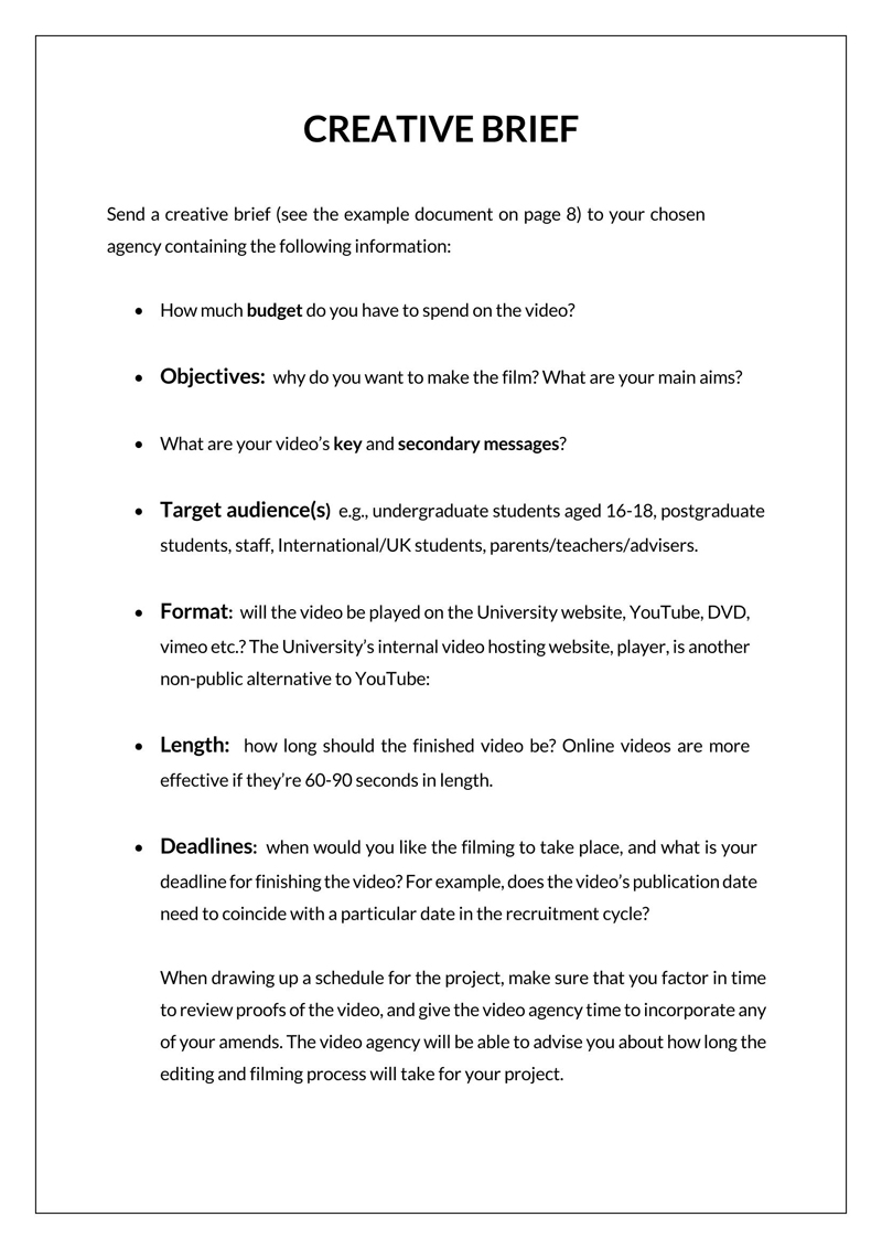 Free Professional Creative Basic Brief Template 13 for Word Document