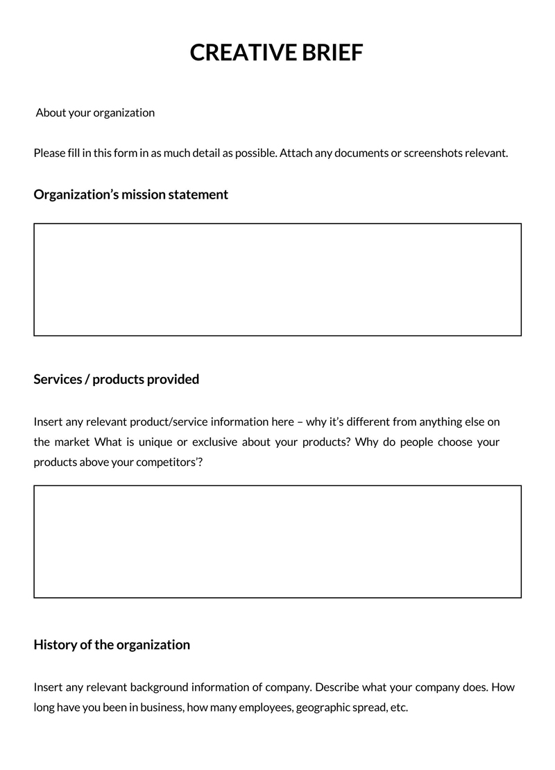 Free Professional Creative Basic Brief Template 21 for Word Document