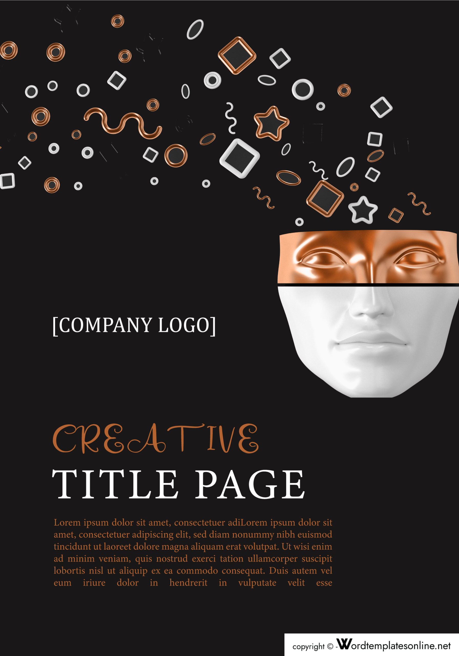 Creative Work Cover Page Design Sample - Free Download