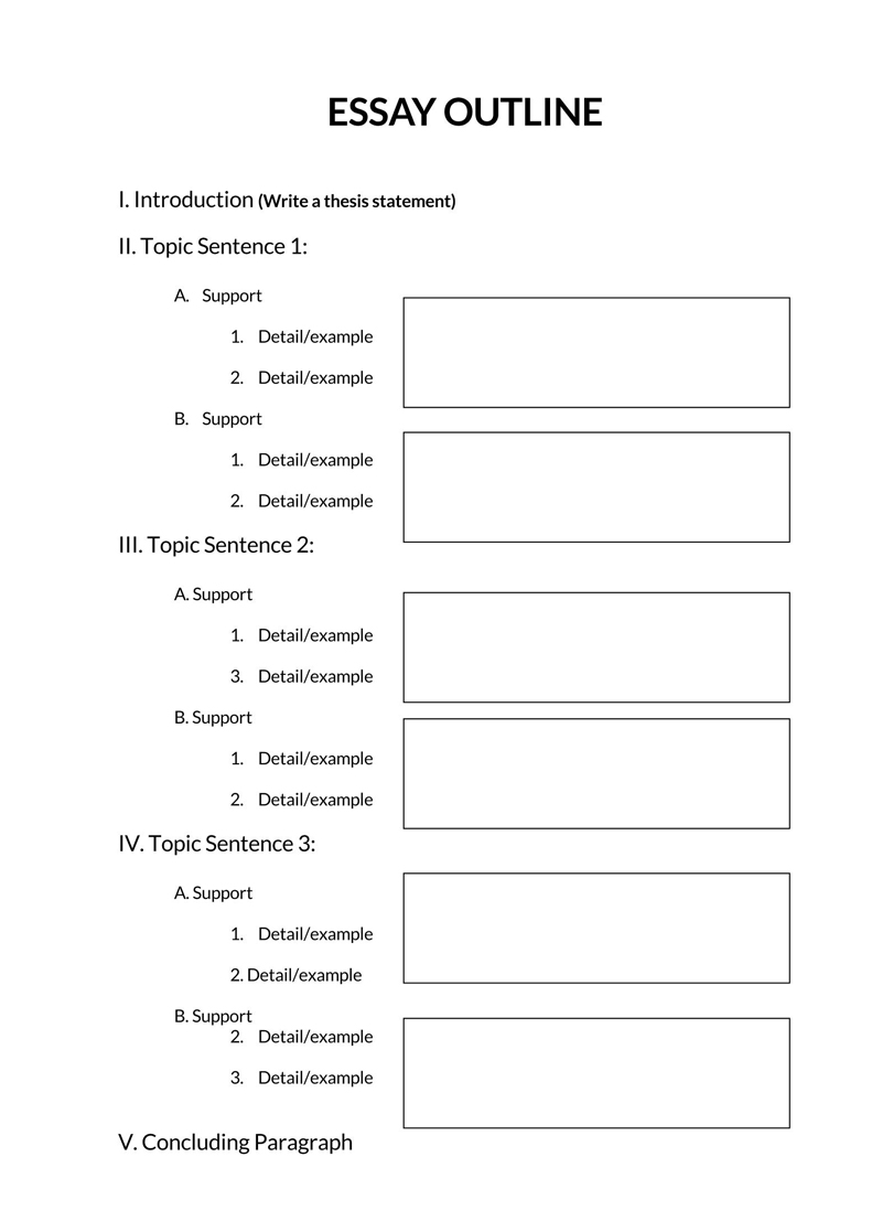 Free Downloadable General Essay Outline Template 01 for Word Document