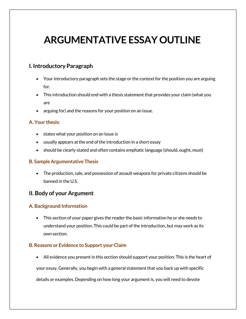 essay with outline example
