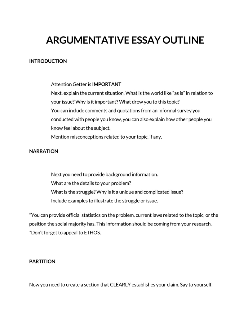 Editable Essay Outline Sample