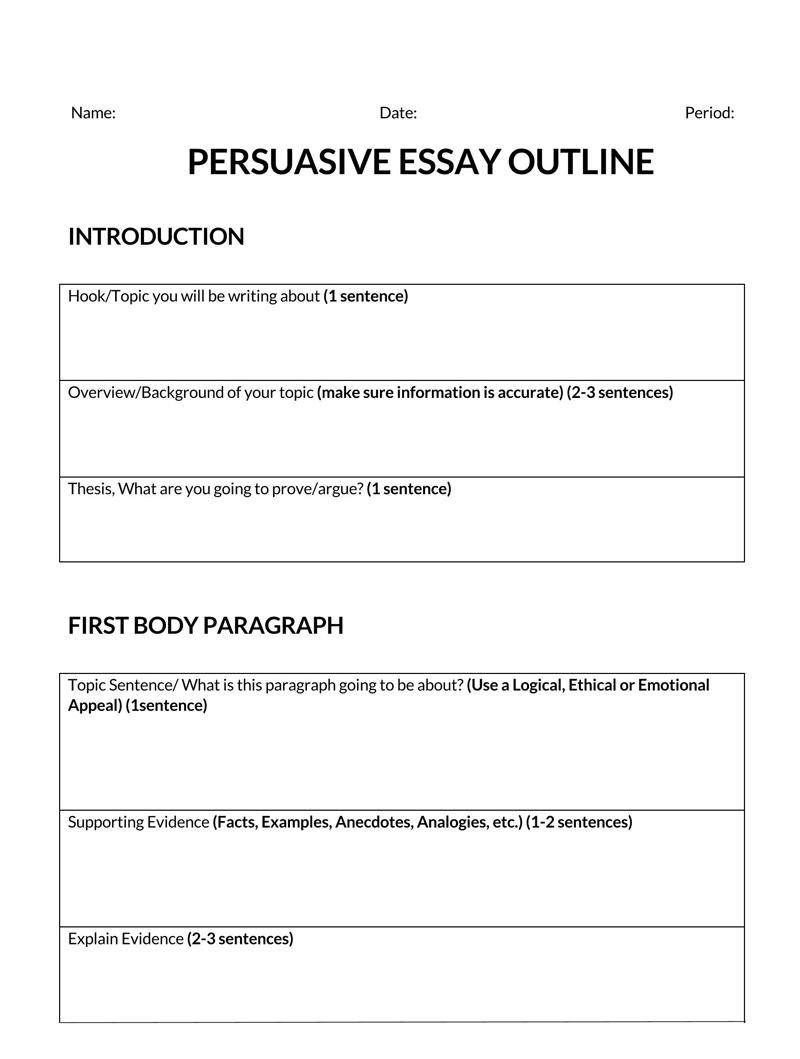 example of paragraph outline with topic