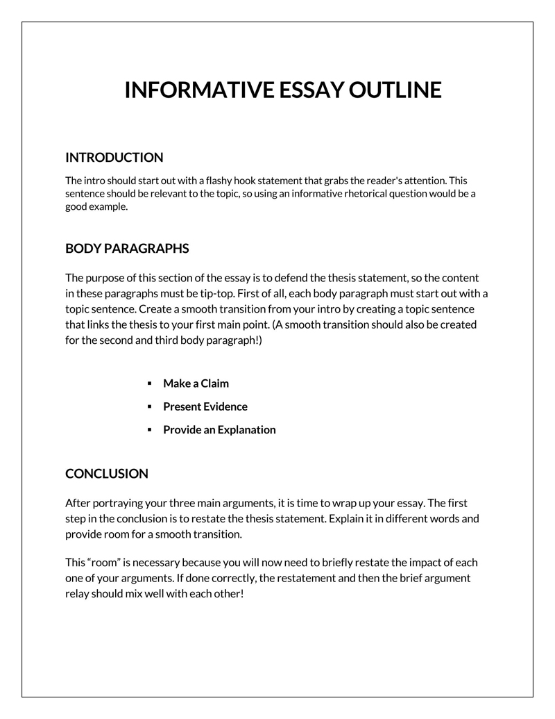 Example Essay Structure Template