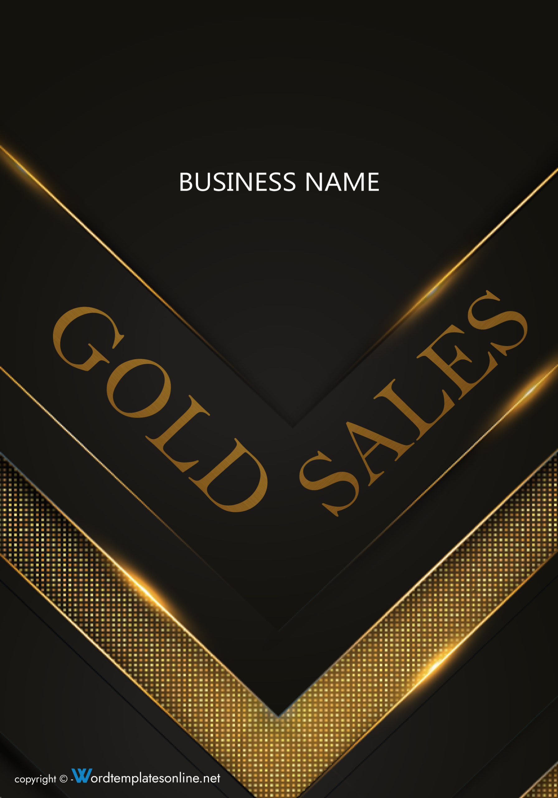 Gold Sales Report Cover Page Template - Free Illustrator Format