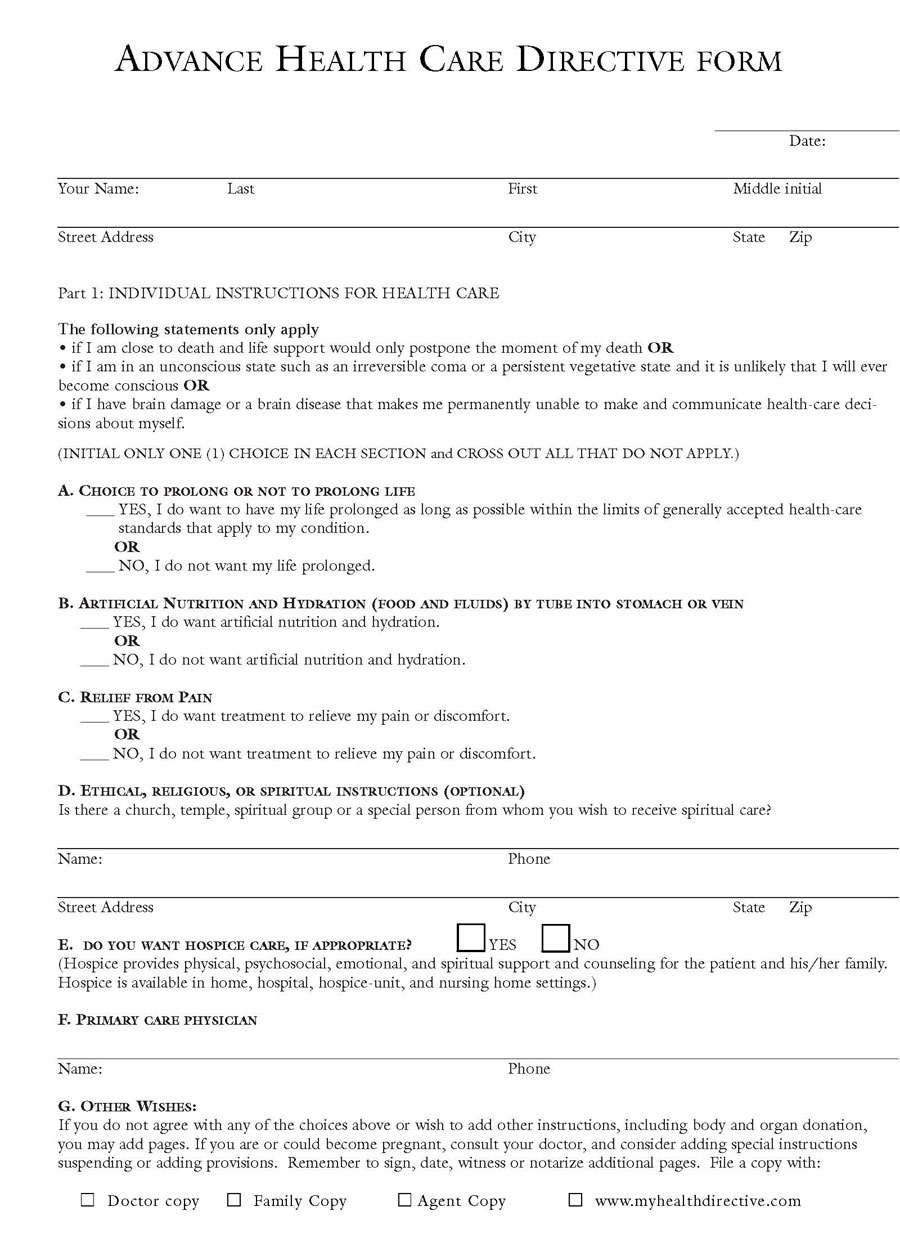 Advance Directive Hawaii Power of Attorney Form - Editable Template
