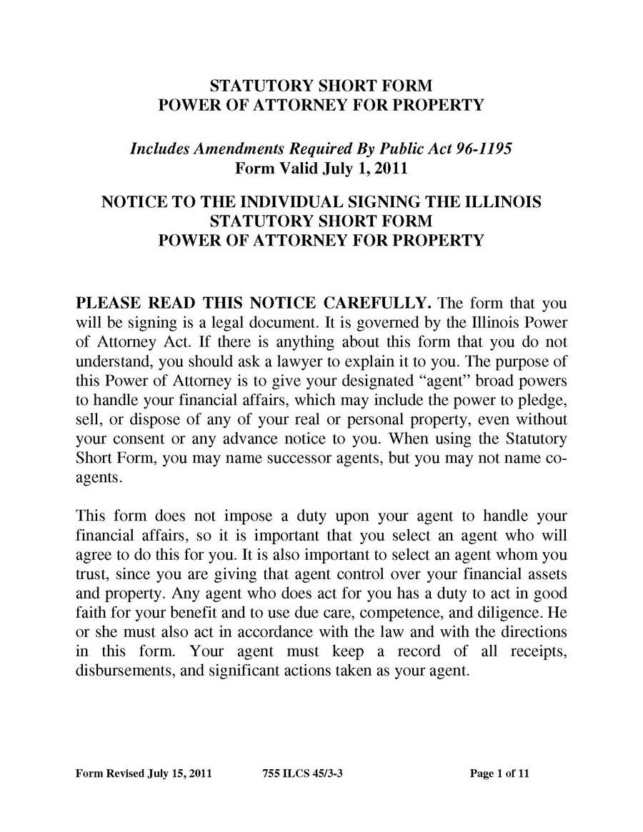 free printable power of attorney form illinois