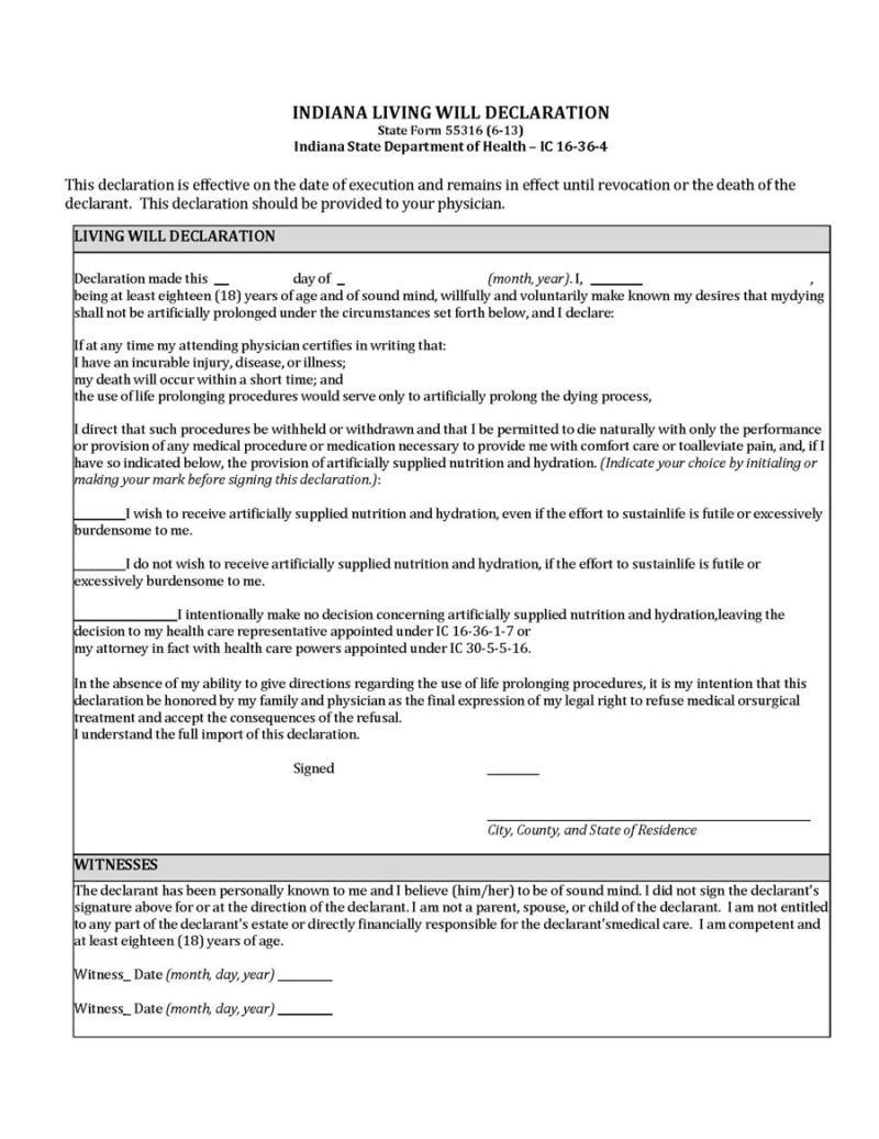 Free indiana power of attorney forms 12 types pdf word