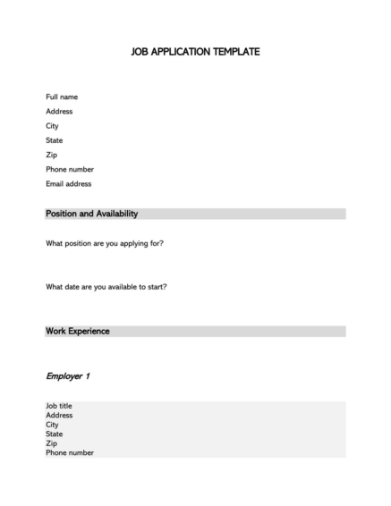 22 Free Job Application Forms (Templates) - Word, PDF