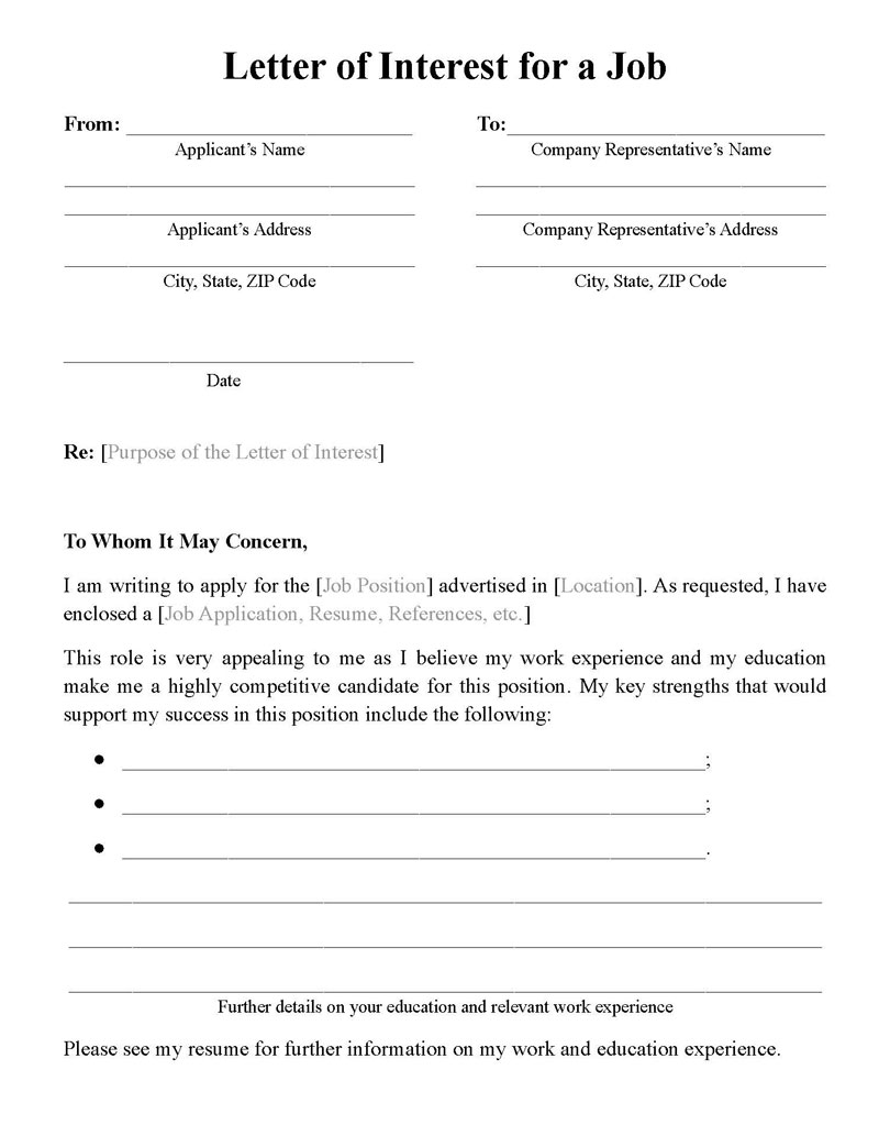 Letter of Intent Free Template 05