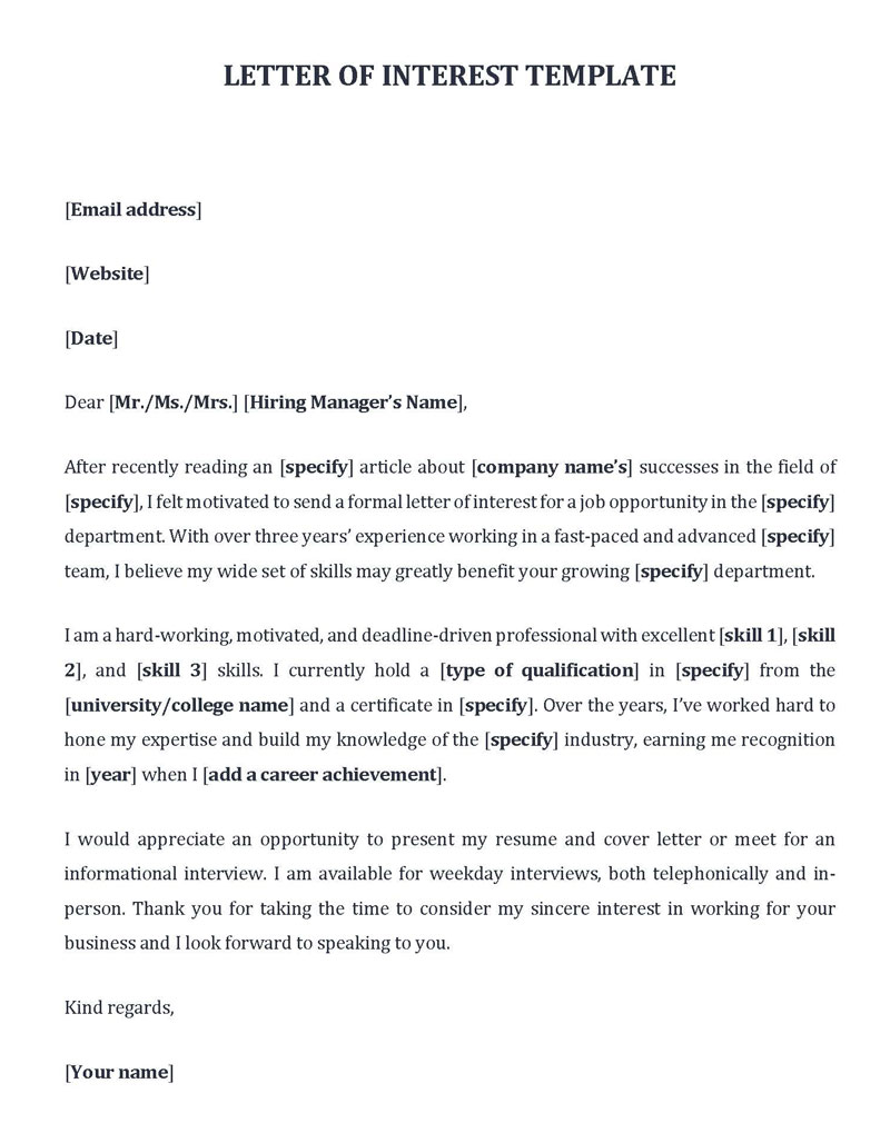 Letter of Intent Free Template 04