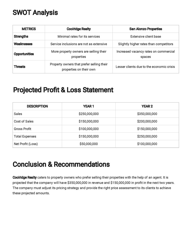 market analysis report template free download