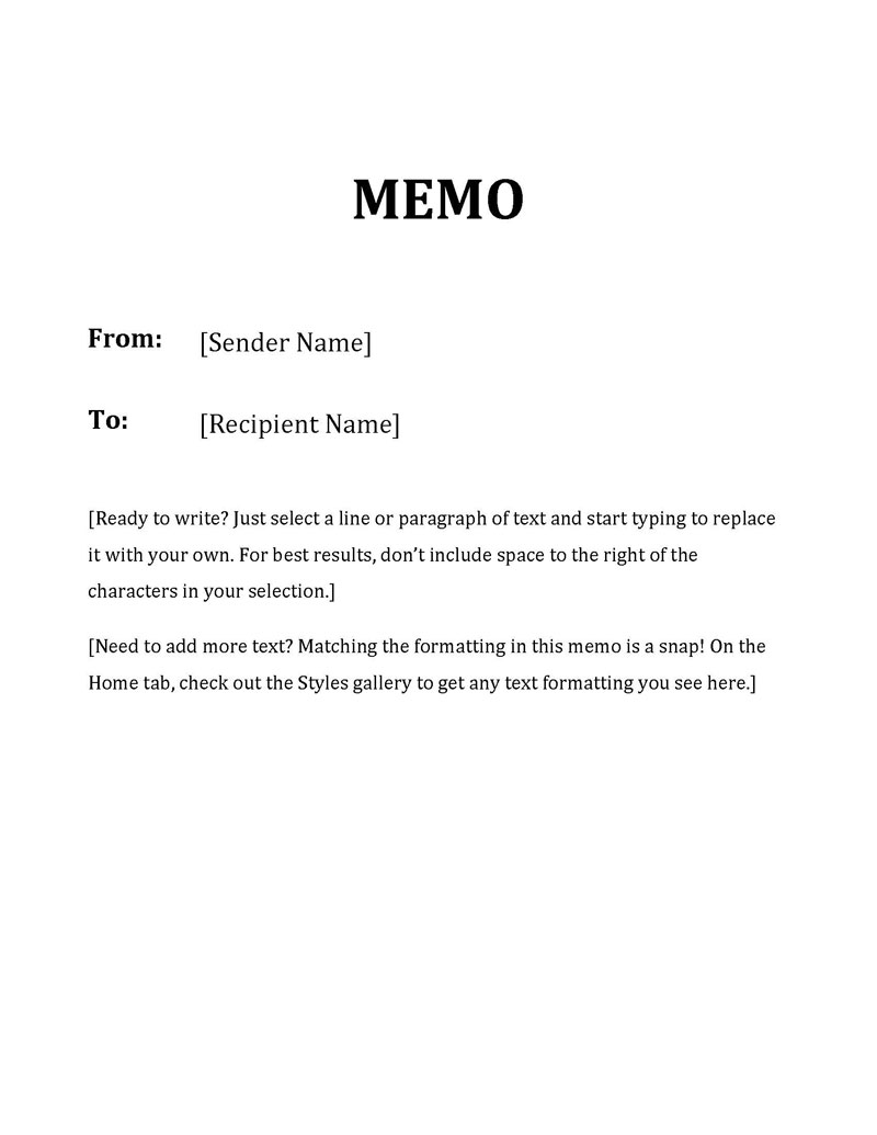  memo template word free