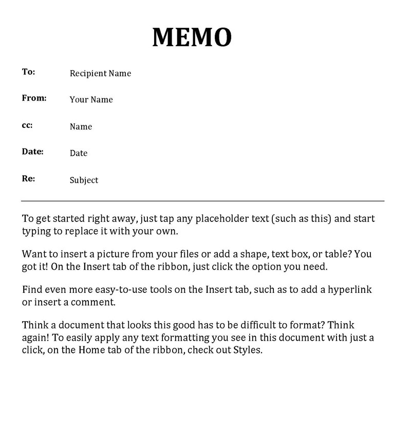 Free Editable Memo Template 06