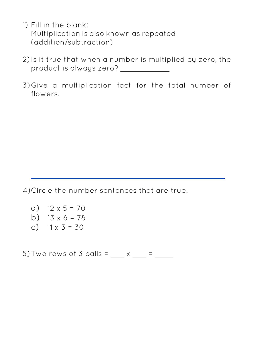 Grade Two Multiplication Problems