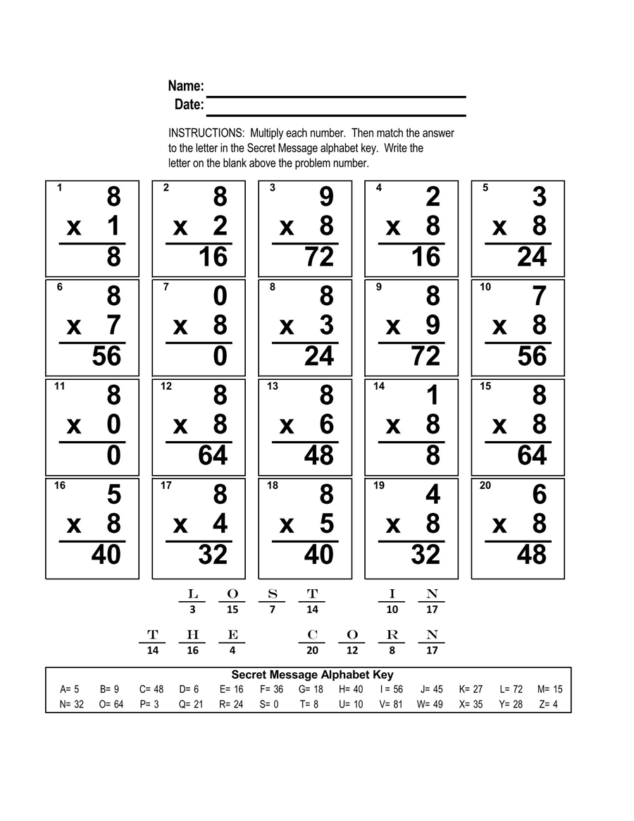 Best Printable Grade 2 Multiplication Word Puzzle Worksheet 06 as Pdf File
