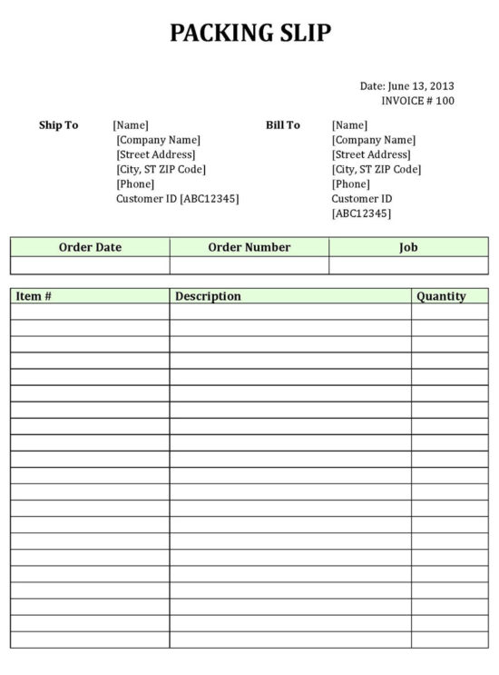 30 Free Packing Slip Templates - Editable - Word | Excel