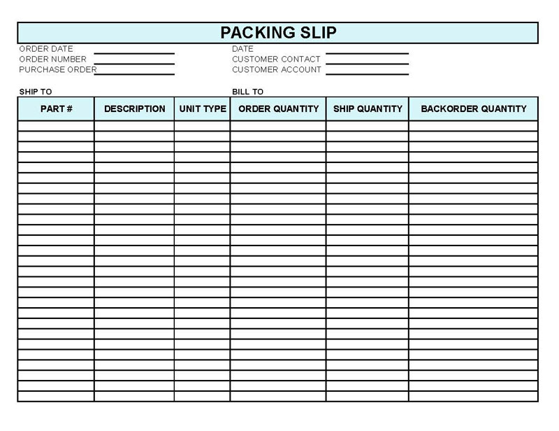 packing list template excel free download