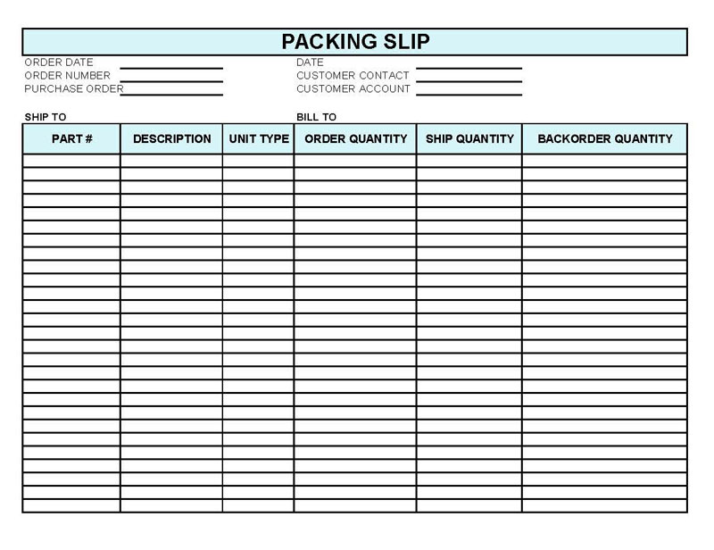 "Sample Packing Slip Template"