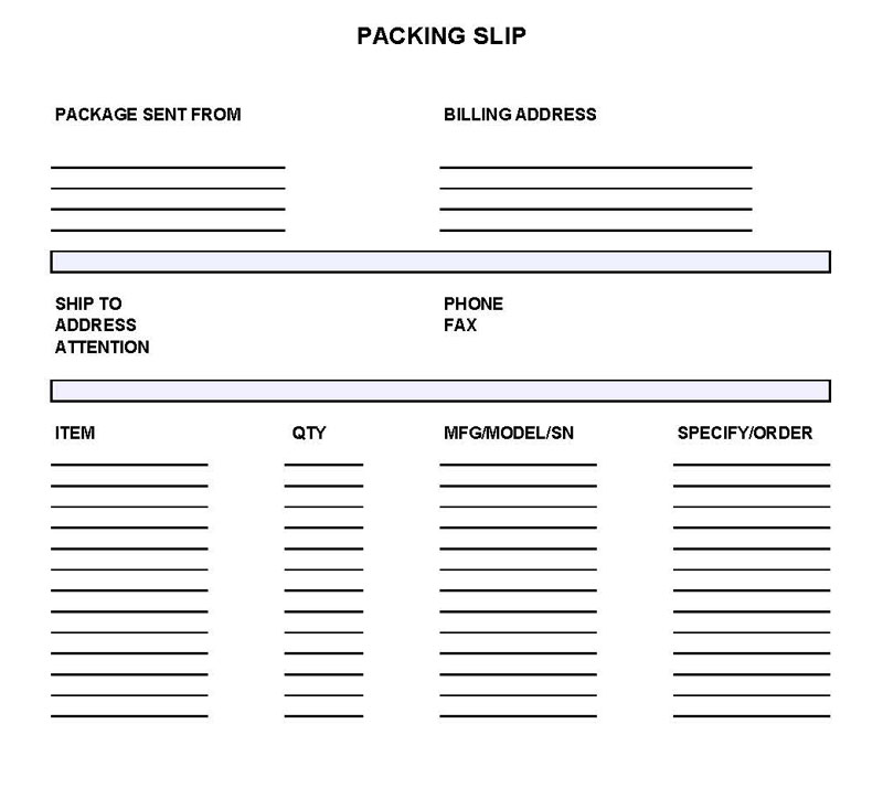 packing list template word