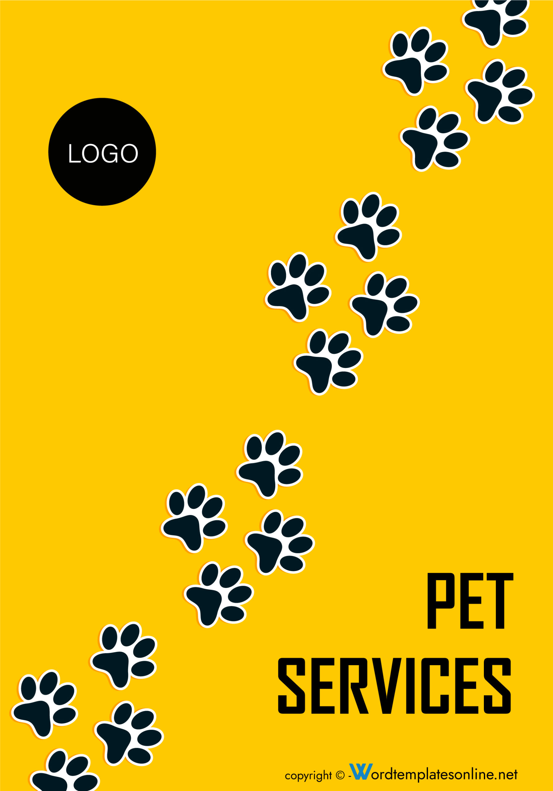 Free Downloadable Pet Services Cover Page Template