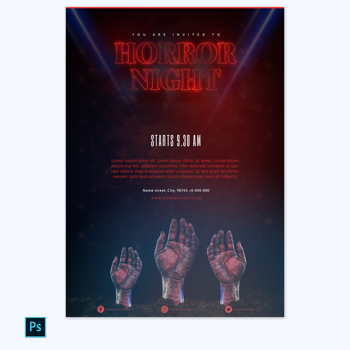 Free Movie Poster Template 03 in Photoshop