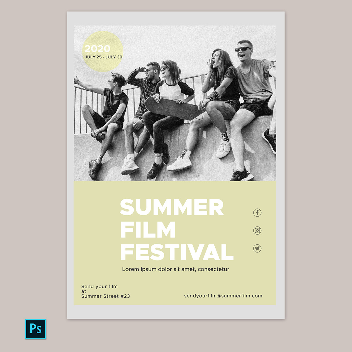Free Movie Poster Template 04 in Photoshop