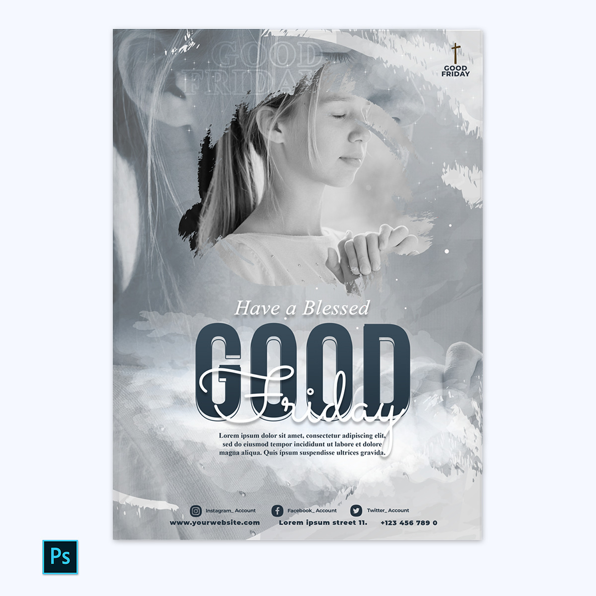 Movie poster template PSD download - Free printable
