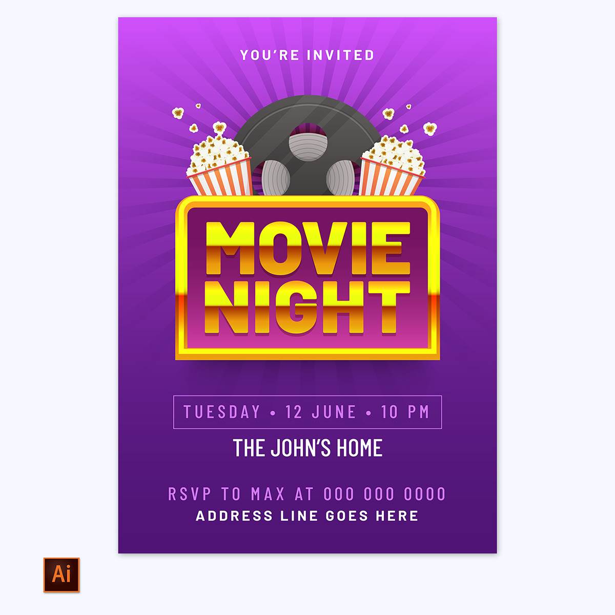 Free Movie Poster Template 11 in Illustrator