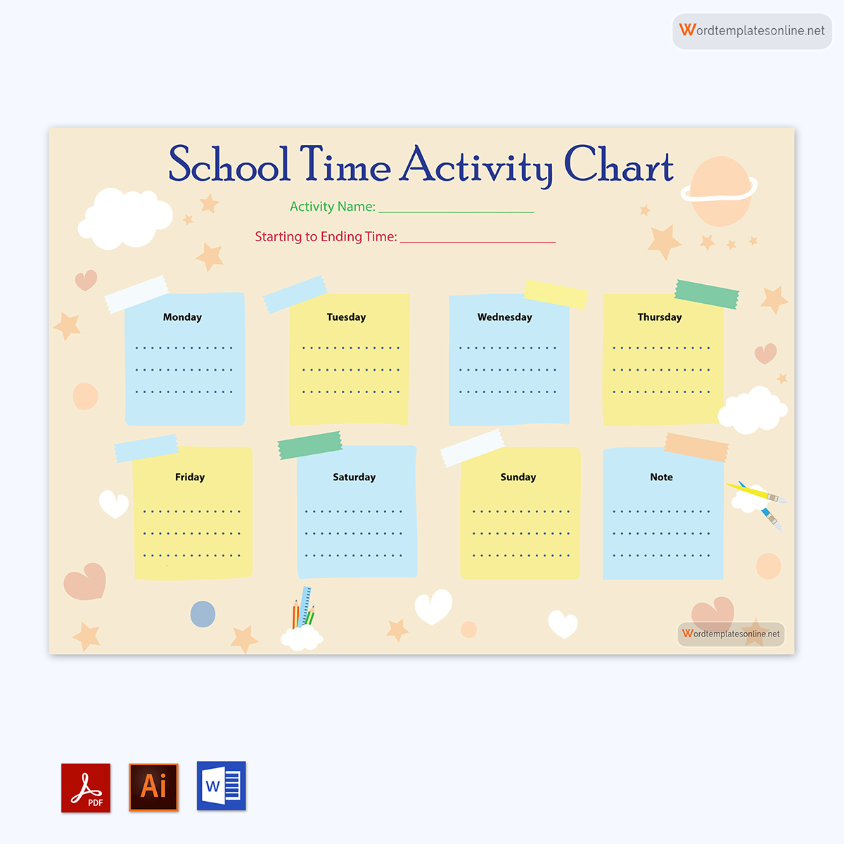 Editable Reward Chart for Kids - Free Printable Example