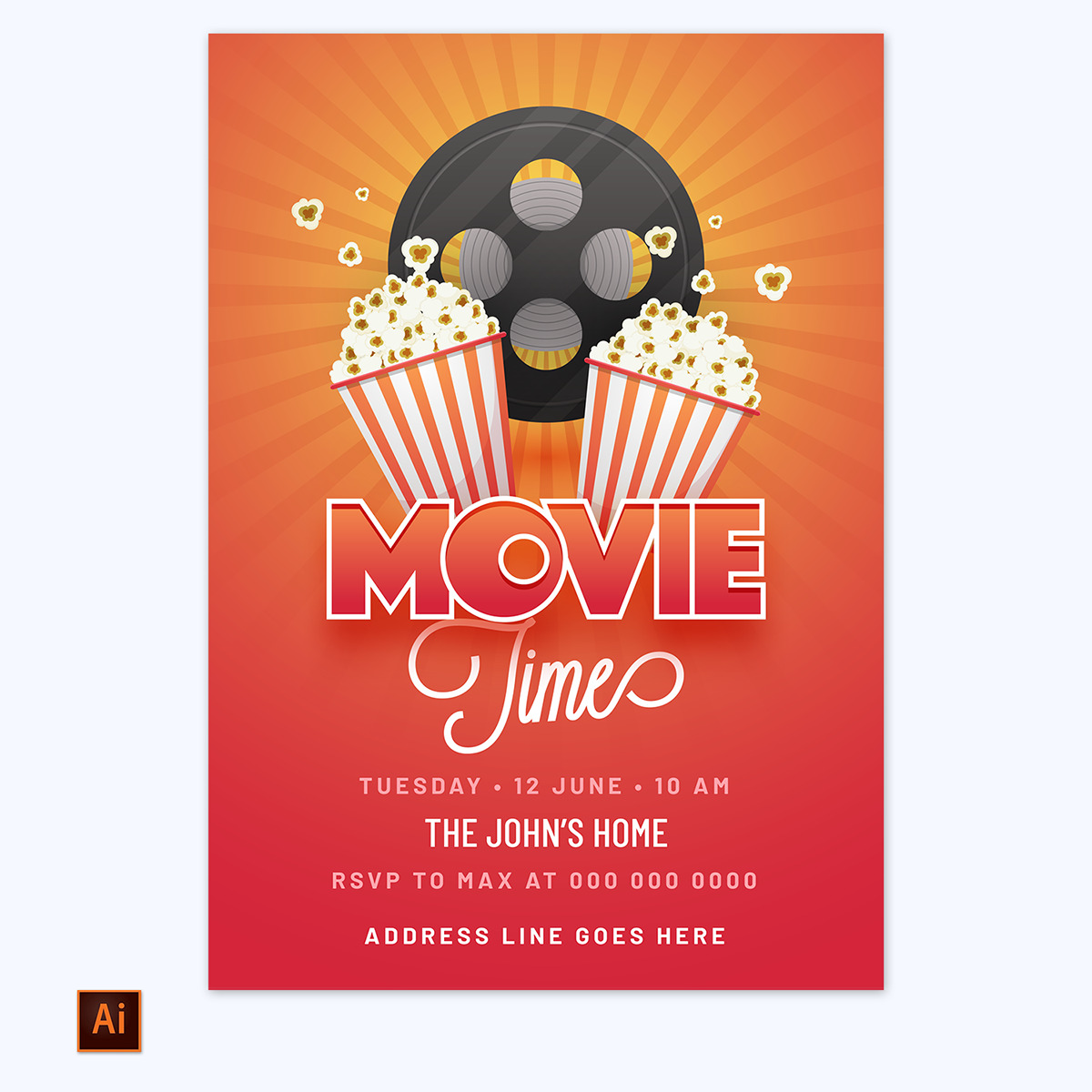 Printable Movie Poster Template 13 in Illustrator
