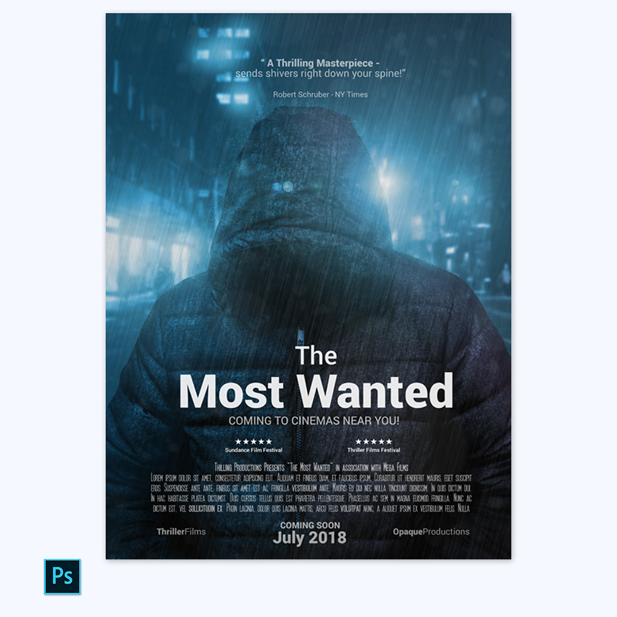 Example of a thrilling movie poster template