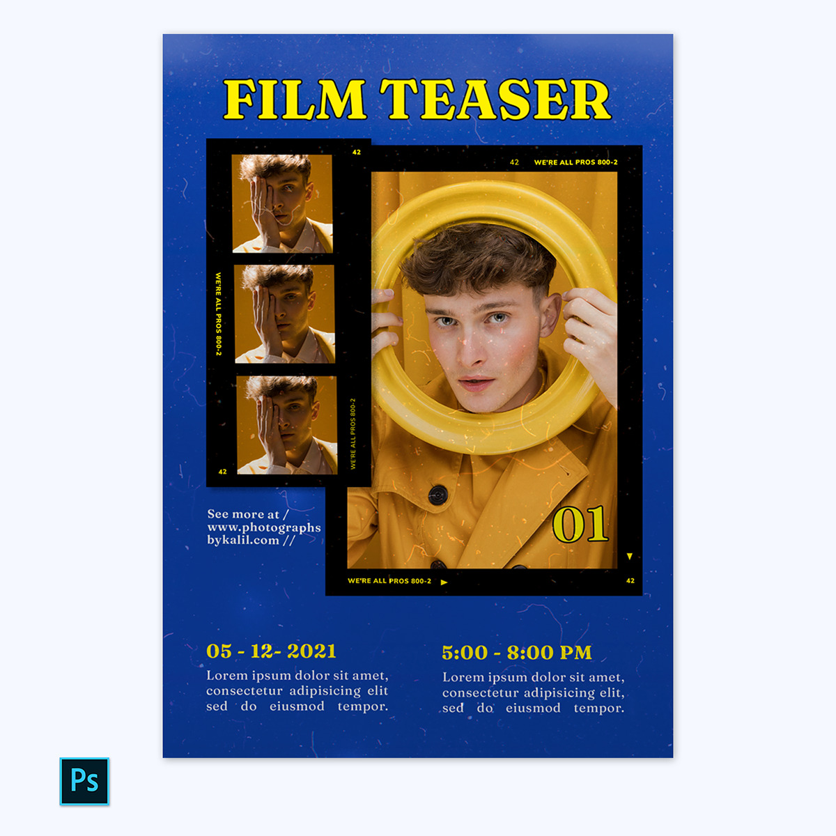Printable Movie Poster Template 16 in Photoshop