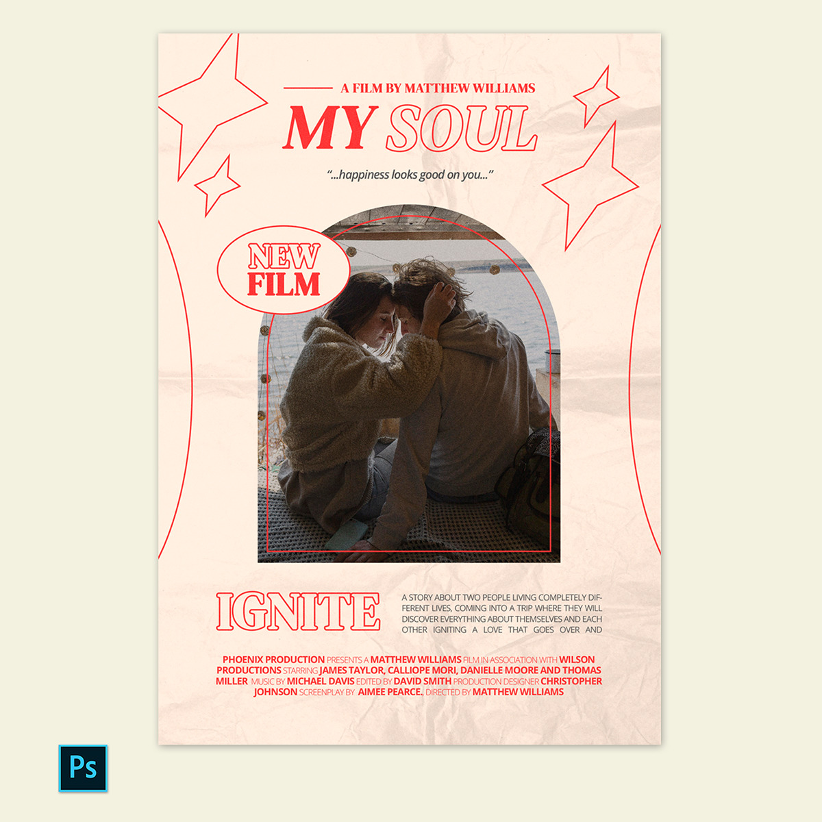 Movie poster template PSD - Free Photoshop