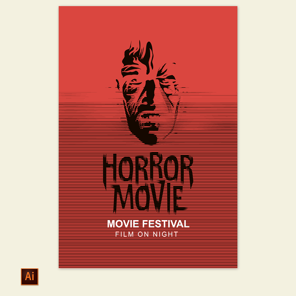 Printable Movie Poster Template 27 in Illustrator