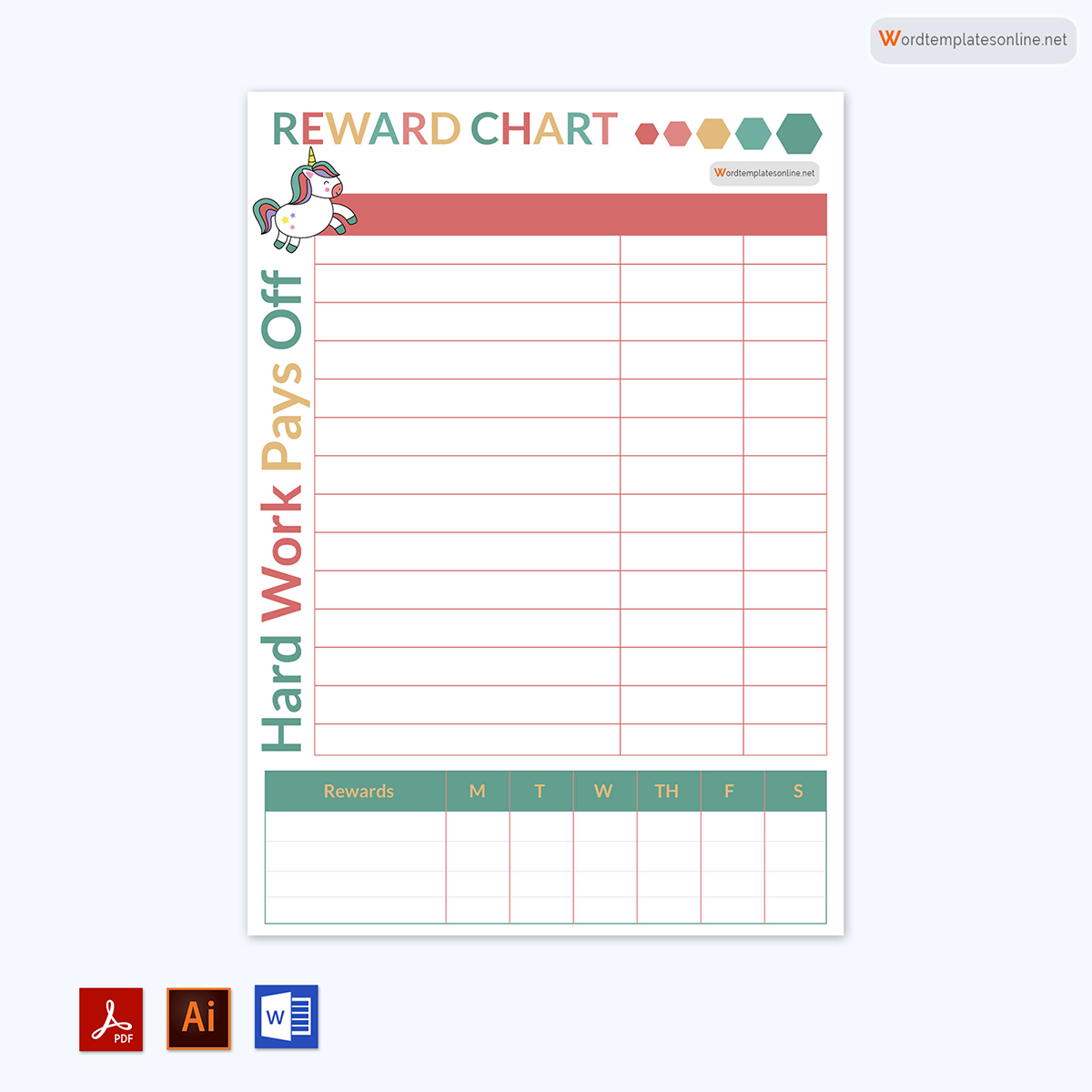 Free Customizable Parenting Technique Reward Chart for Kids Template 11 in Word and Adobe Format