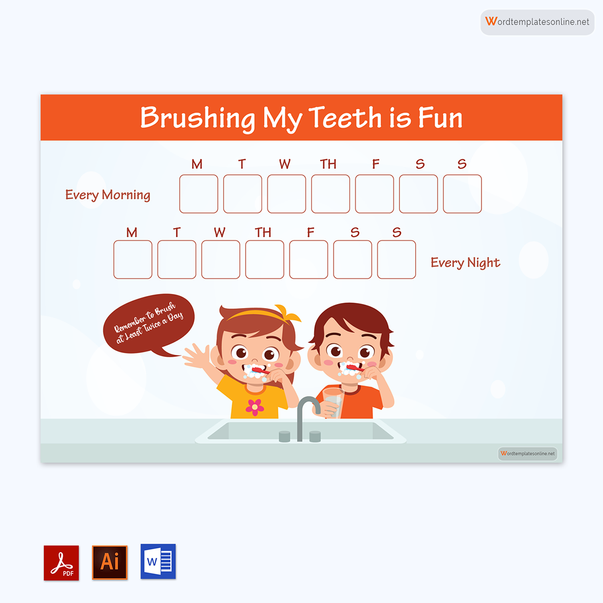 Free Customizable Parenting Technique Reward Chart for Kids Template 12 in Word and Adobe Format