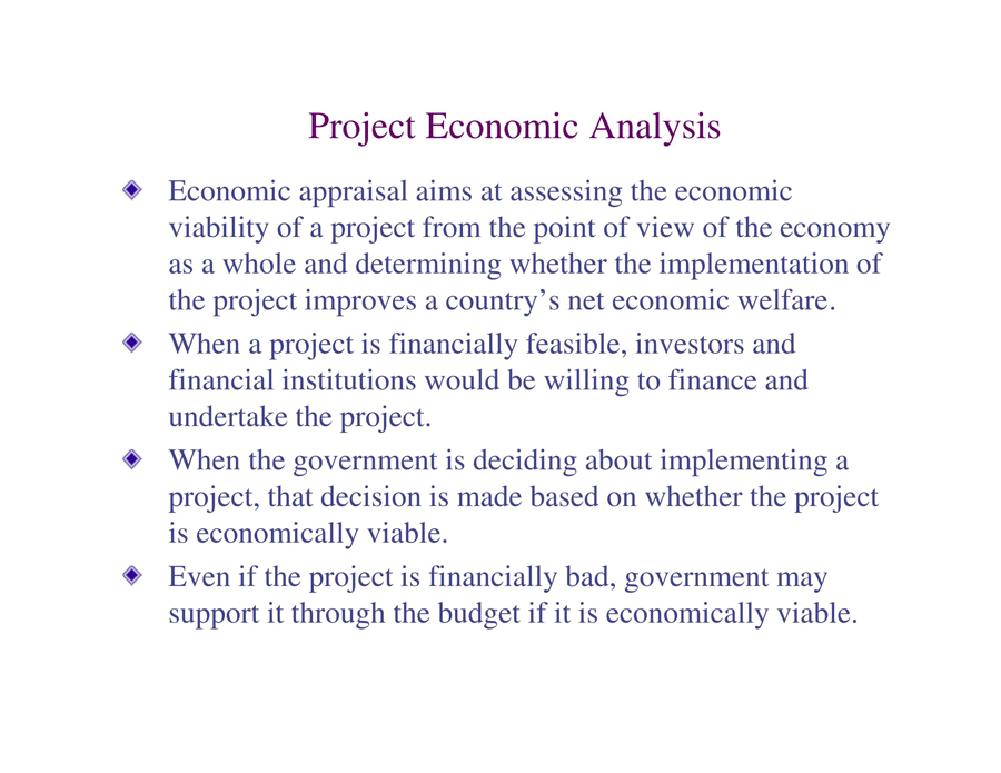 Free Printable Project Economic Analysis Template as Pdf File