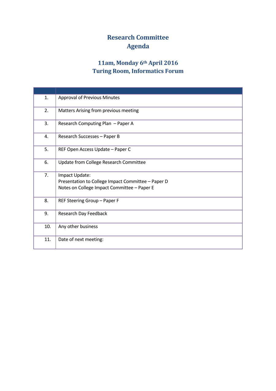 Research Committee Agenda 