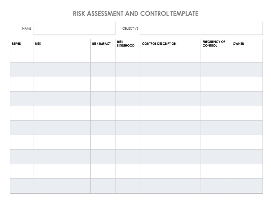Best Printable Risk Assessment and Control Template as Pdf File