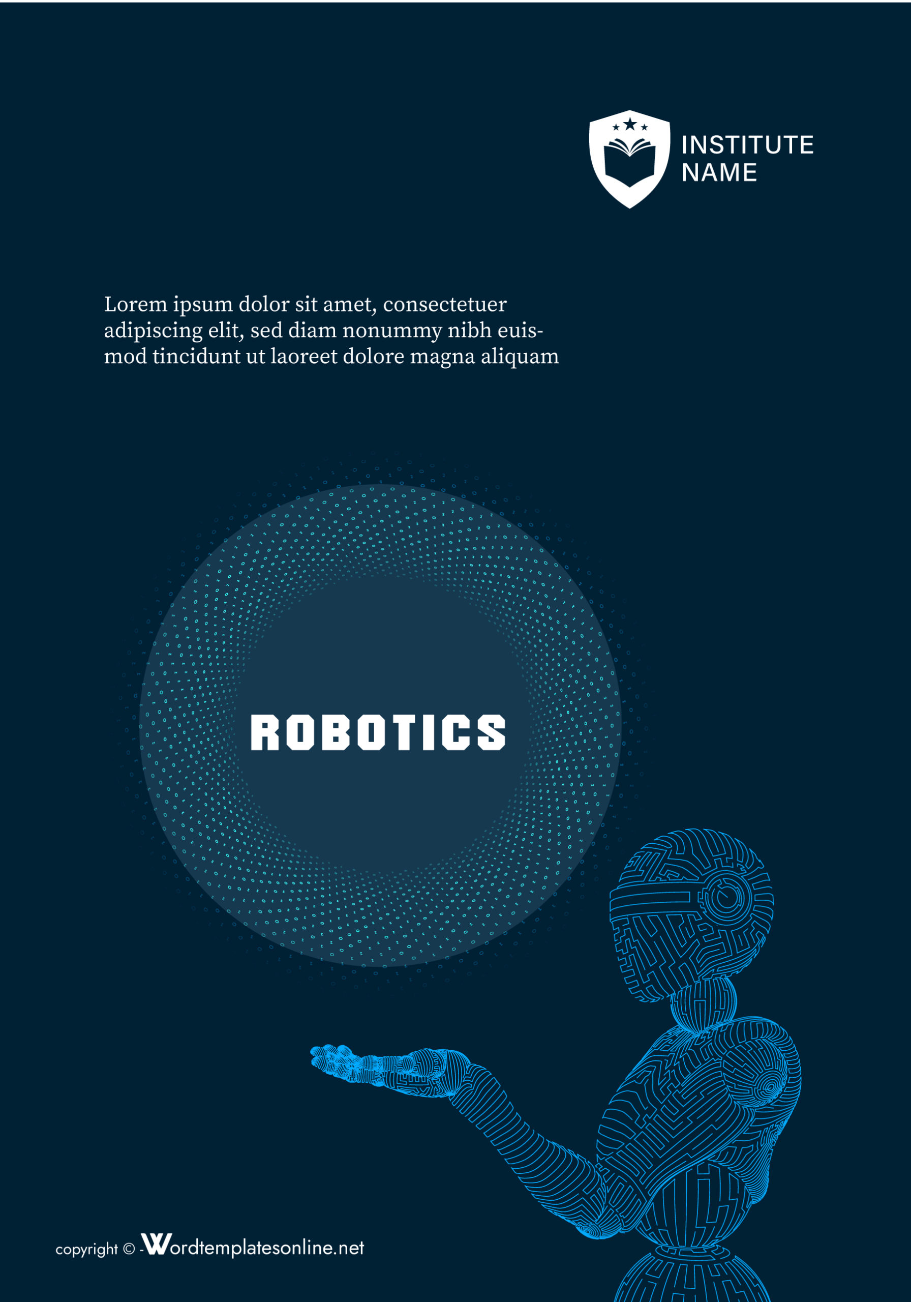 Free Printable Robotics Cover Page Template