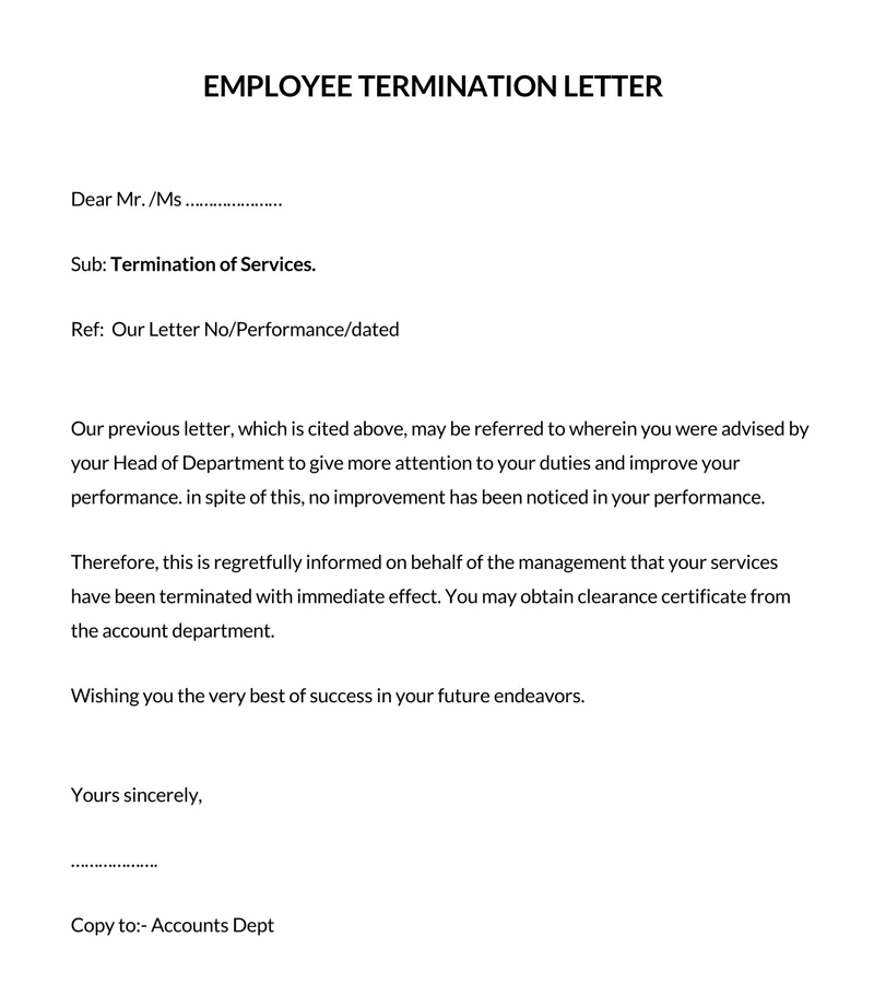 Termination Letter Template PDF Download