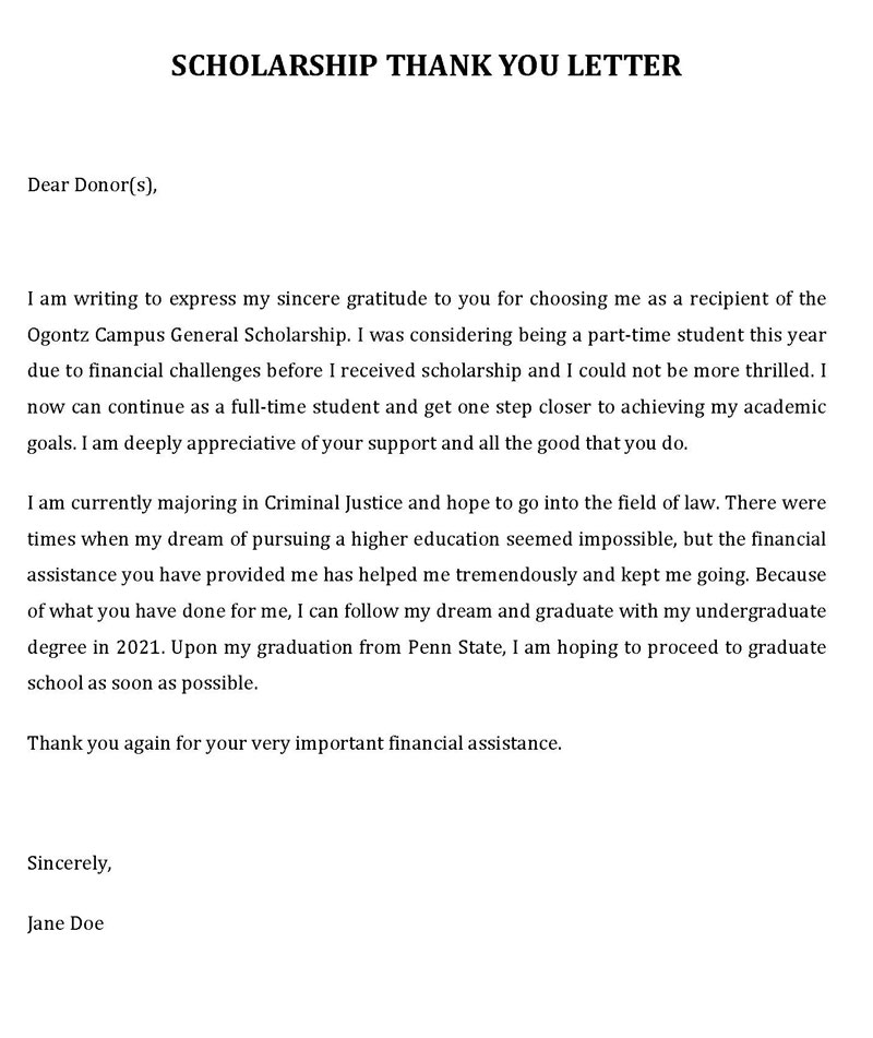 Download Free Scholarship Thank You Letter Template 01
