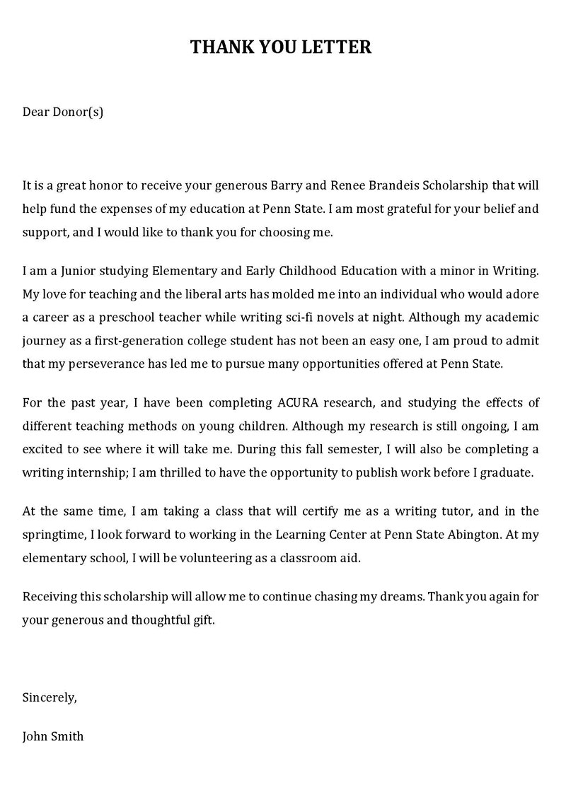 Download Free Scholarship Thank You Letter Template 02
